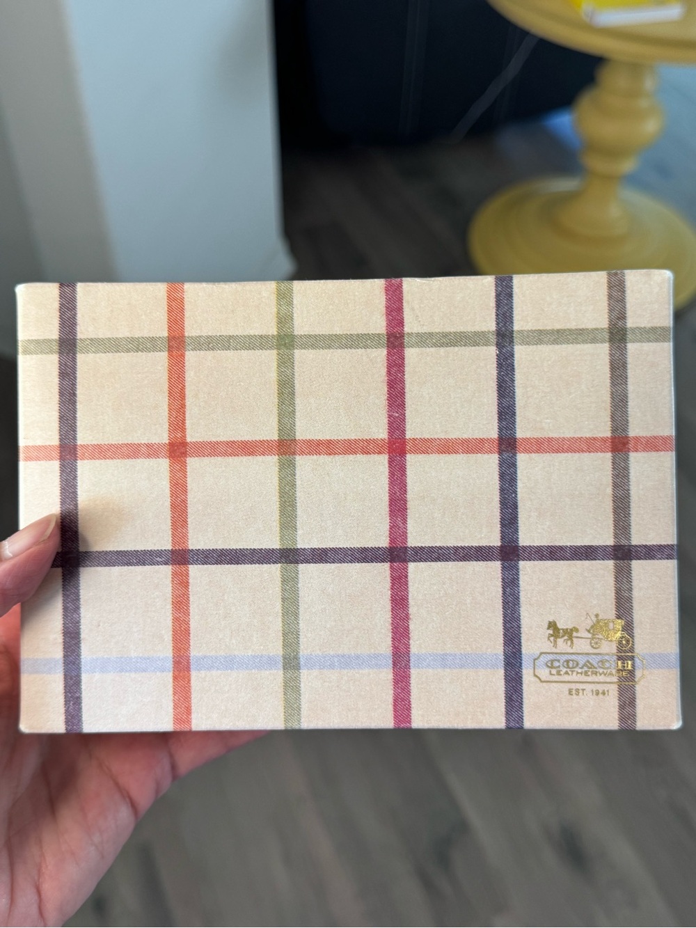 Coach Tattersall Silk scarf square 20” with box - Picture 3 of 8